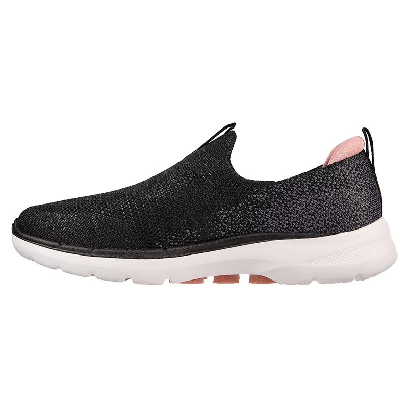 Skechers Women's Go Walk 6 - Glimmering Slip-On Runners Black / White 2 Skechers Women's Go Walk 6 - Glimmering Slip-On Runners Black / White - Image 2