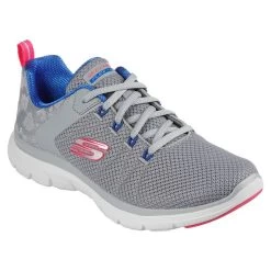 Skechers Women's Flex Appeal 4.0 - Elegant Ways Runners Grey / Multi Trim -Outdoor Clothing Store 149580 gmlt large