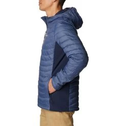 Columbia Men's Powder Pass™ Hooded Jacket Dark Mountain / Collegiate Navy -Outdoor Clothing Store 1773271 479 a1 presethigh res jpeg 300 dpi