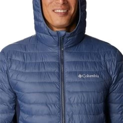 Columbia Men's Powder Pass™ Hooded Jacket Dark Mountain / Collegiate Navy -Outdoor Clothing Store 1773271 479 a2 presethigh res jpeg 300 dpi