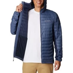 Columbia Men's Powder Pass™ Hooded Jacket Dark Mountain / Collegiate Navy -Outdoor Clothing Store 1773271 479 a3 presethigh res jpeg 300 dpi
