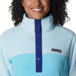 Columbia Women's Benton Springs™ 1/2 Snap Pullover Spring Blue / Dark Sapphire -Outdoor Clothing Store 1860991 404 a2 presethigh res jpeg 300 dpi