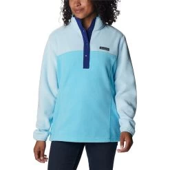 Columbia Women's Benton Springs™ 1/2 Snap Pullover Spring Blue / Dark Sapphire -Outdoor Clothing Store 1860991 404 a3 presethigh res jpeg 300 dpi