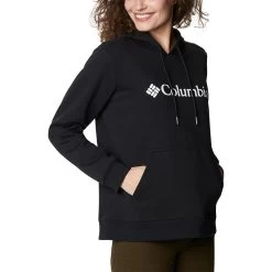 Columbia Women's Logo Hoodie Black -Outdoor Clothing Store 1895751 012 a3