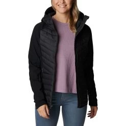 Columbia Women's Powder Lite™ Hybrid Hooded Jacket Black -Outdoor Clothing Store 2007761 010 a5 presethigh res jpeg 300 dpi