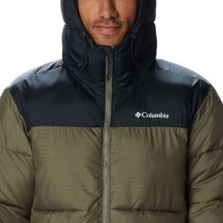 Columbia Men's Puffect™ Hooded Jacket Stone Green / Black -Outdoor Clothing Store 2008413 397 a2 presethigh res jpeg 300 dpi