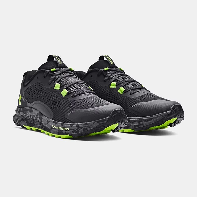 Under Armour Men's Charged Bandit TR 2 Running Shoes Jet Grey / Black / Lime Surge 3 Under Armour Men's Charged Bandit TR 2 Running Shoes Jet Grey / Black / Lime Surge - Image 3