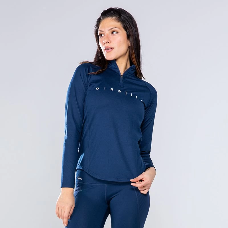 Women's Carrie Half Zip Top Marine / Blue / White 1 Women's Carrie Half Zip Top Marine / Blue / White