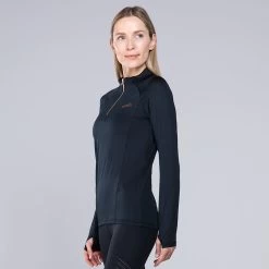 Women's Freya Half Zip Black / Rose Gold