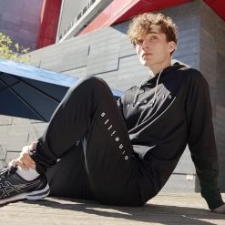 Men's Nathan Regular Technical Fleece Skinny Bottoms Black / Silver -Outdoor Clothing Store 4t5a1232