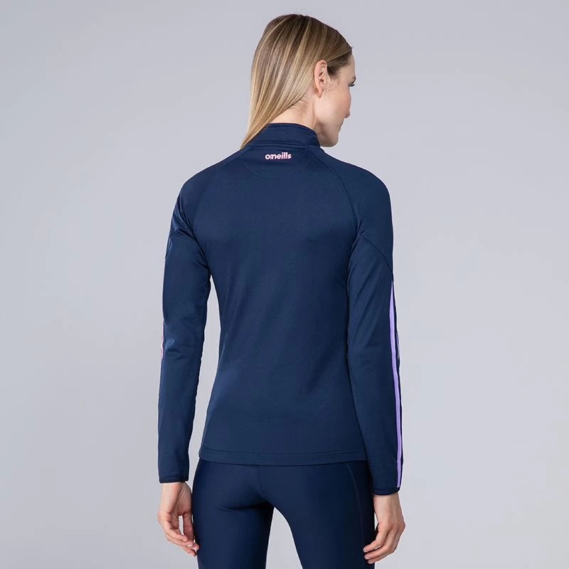 Women's Dolmen Brushed Half Zip Top Marine / Pink / Purple 2 Women's Dolmen Brushed Half Zip Top Marine / Pink / Purple - Image 2
