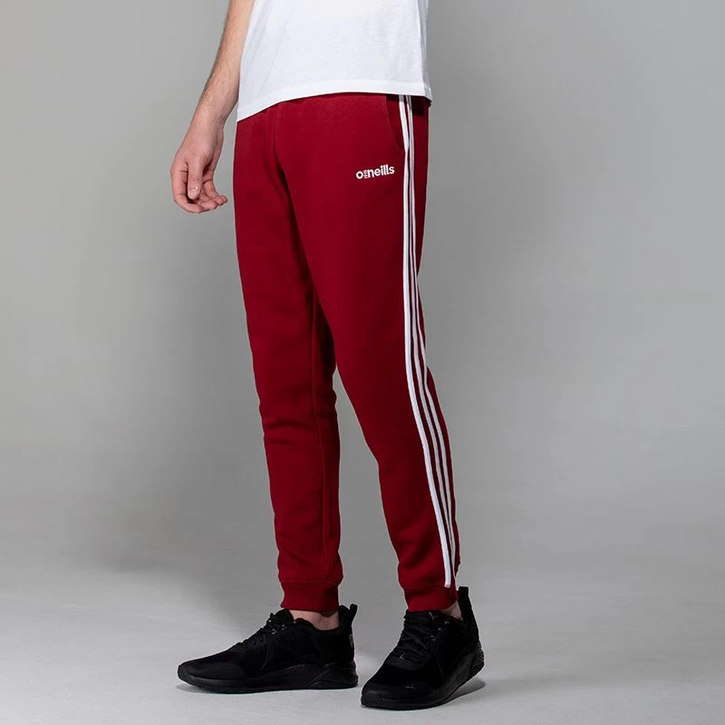 Men's Trigger Fleece Skinny Tracksuit Bottoms Maroon 1 Men's Trigger Fleece Skinny Tracksuit Bottoms Maroon