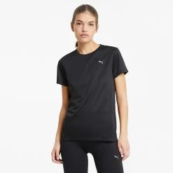 Puma Women's Favourite Short Sleeve Running T-Shirt Black