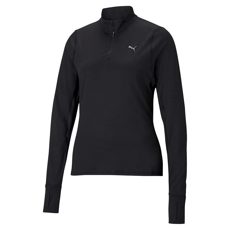Puma Women's Favourite 1/4 Zip Running Top Black 4 Puma Women's Favourite 1/4 Zip Running Top Black - Image 4