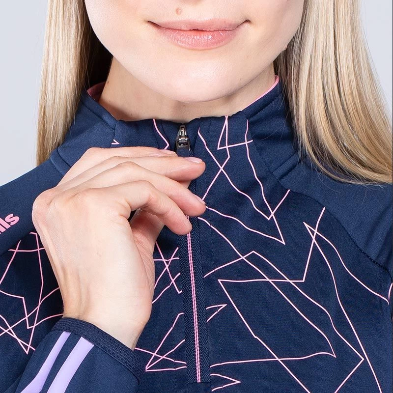 Women's Dolmen Brushed Half Zip Top Marine / Pink / Purple 4 Women's Dolmen Brushed Half Zip Top Marine / Pink / Purple - Image 4