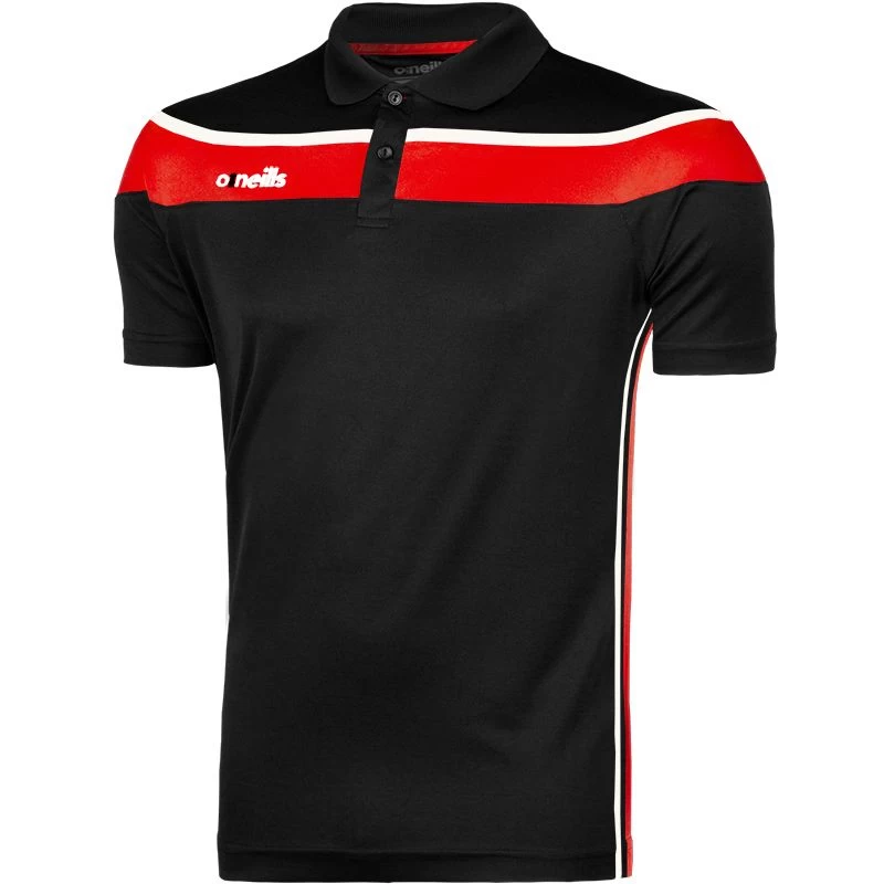 Men's Auckland Polo Shirt Black / Red / White 1 Men's Auckland Polo Shirt Black / Red / White