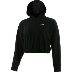 Women's Avelina Cropped Hooded Top Black -Outdoor Clothing Store avelina 281 flc crop hoodie blk 1