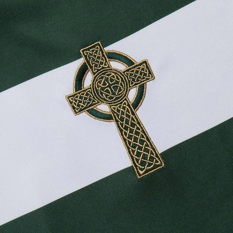 Women's Celtic Cross Hooped Jersey Green / White 3 Women's Celtic Cross Hooped Jersey Green / White - Image 3