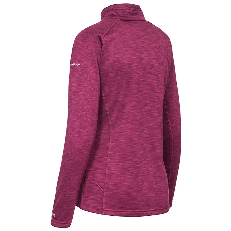 Trespass Women's Fairford Half Zip Fleece Top Grape Wine Marl 2 Trespass Women's Fairford Half Zip Fleece Top Grape Wine Marl - Image 2