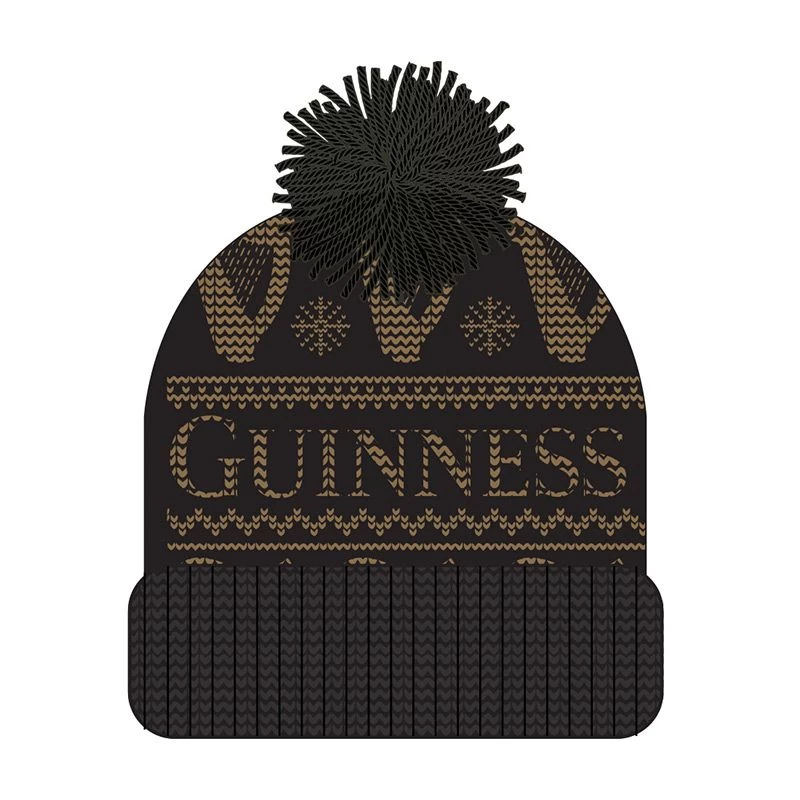 Guinness Bobble Hat Black / Gold 2 Guinness Bobble Hat Black / Gold - Image 2