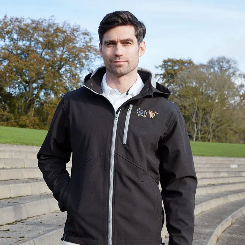 Guinness Men's Notre Dame Softshell Jacket Black 3 Guinness Men's Notre Dame Softshell Jacket Black - Image 3