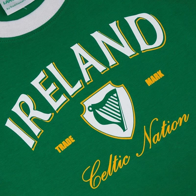 Lansdowne Ireland Kids' Ringer T-Shirt Green 3 Lansdowne Ireland Kids' Ringer T-Shirt Green - Image 3