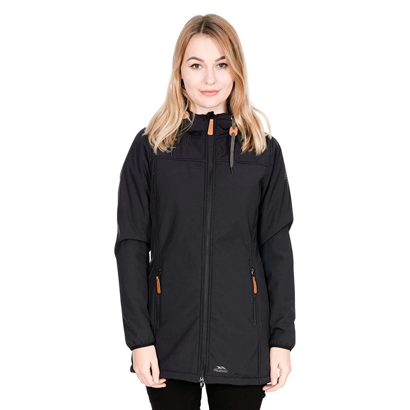 Trespass Women's Kristen Hooded Softshell Jacket Black 3 Trespass Women's Kristen Hooded Softshell Jacket Black - Image 3