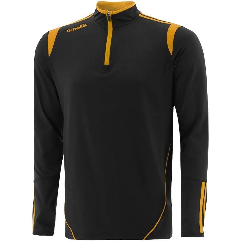 Kids' Loxton Brushed Half Zip Top Black / Amber 1 Kids' Loxton Brushed Half Zip Top Black / Amber
