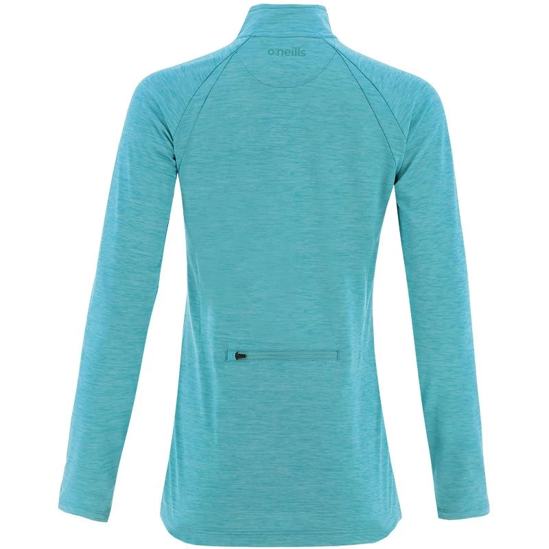 Women's Madison Brushed Half Zip Top Blue 2 Women's Madison Brushed Half Zip Top Blue - Image 2