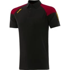 Kids' Oslo Polo Shirt Black / Maroon / Amber