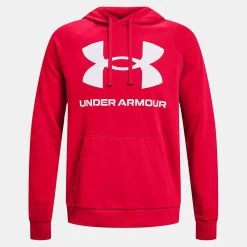Under Armour Men's Rival Fleece Big Logo Hoodie Red / Onyx White -Outdoor Clothing Store ps1357093 600 hf