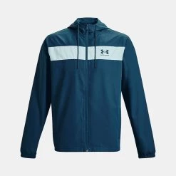 Under Armour Men's UA Sportstyle Windbreaker Jacket Fuse Teal / Petrol Blue -Outdoor Clothing Store ps1361621 437 hf