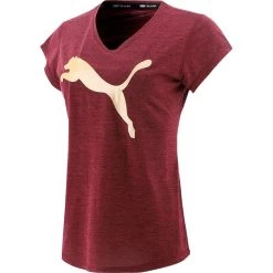 Puma Women's Favourite Heather Cat Training T-Shirt Aubergine Heather-Filled Cat
