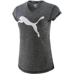 Puma Women's Favourite Heather Cat Training T-Shirt Puma Black Heather