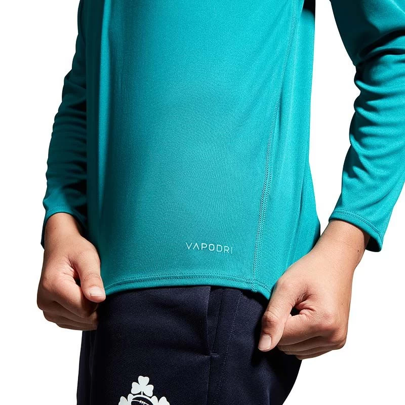 Canterbury Ireland Rugby IRFU 2023/24 Kids' Vapodri First Layer Quarter Zip Deep Lake / Evening Blue 4 Canterbury Ireland Rugby IRFU 2023/24 Kids' Vapodri First Layer Quarter Zip Deep Lake / Evening Blue - Image 4
