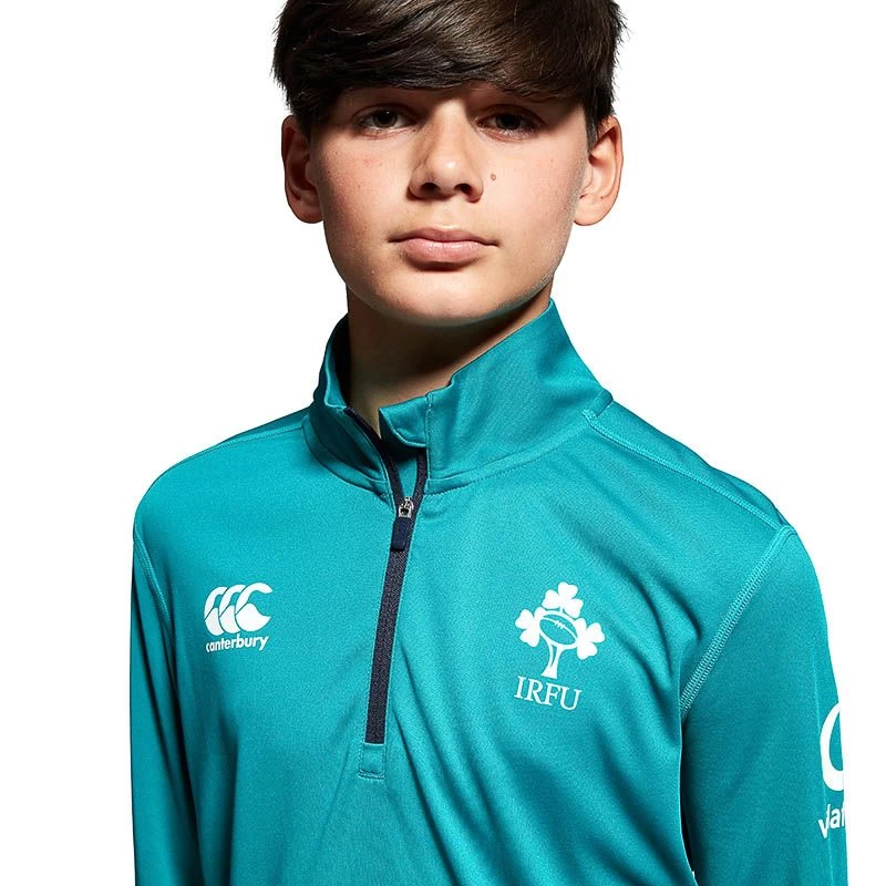 Canterbury Ireland Rugby IRFU 2023/24 Kids' Vapodri First Layer Quarter Zip Deep Lake / Evening Blue 5 Canterbury Ireland Rugby IRFU 2023/24 Kids' Vapodri First Layer Quarter Zip Deep Lake / Evening Blue - Image 5