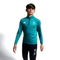 Canterbury Ireland Rugby IRFU 2023/24 Kids' Vapodri First Layer Quarter Zip Deep Lake / Evening Blue