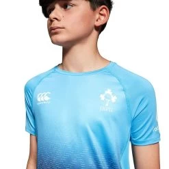 Canterbury Ireland Rugby IRFU 2023/24 Kids' Training T-Shirt Azure Blue / Evening Blue -Outdoor Clothing Store q a007581at5 w2
