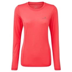 Ronhill Women's Tech Long Sleeve T-Shirt Hot Pink Marl / Pewter