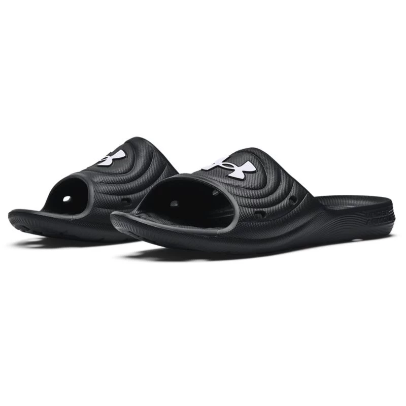 Under Armour Men's Locker IV Slides Black / White 4 Under Armour Men's Locker IV Slides Black / White - Image 4