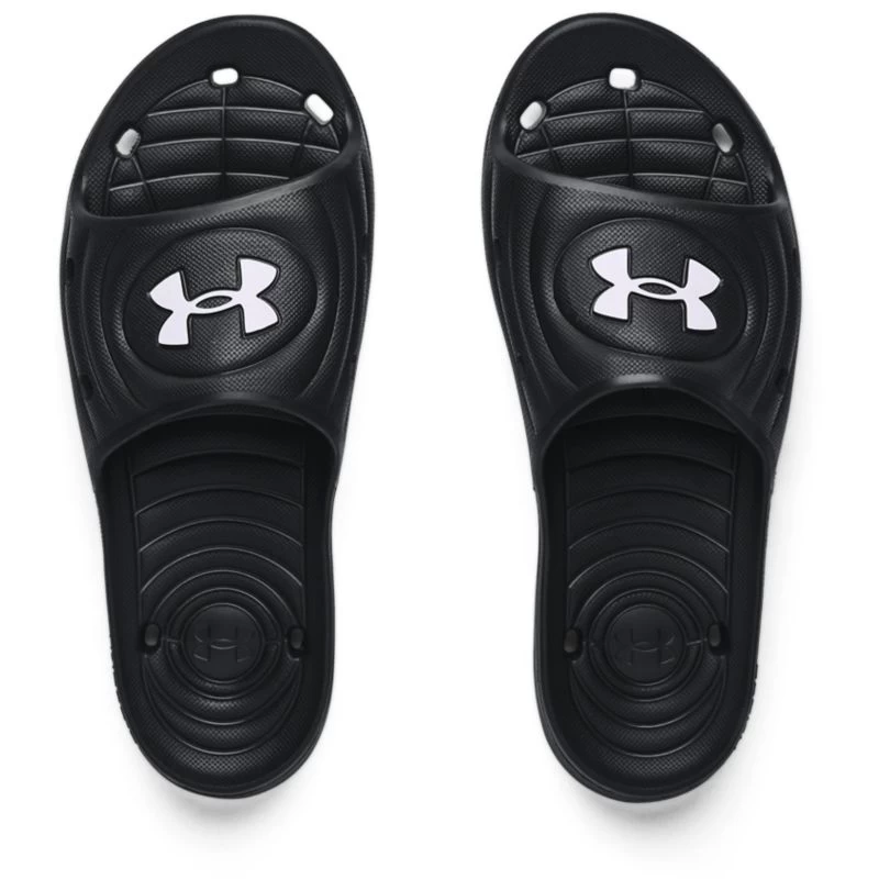 Under Armour Men's Locker IV Slides Black / White 3 Under Armour Men's Locker IV Slides Black / White - Image 3