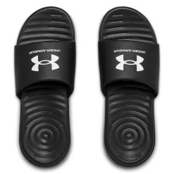 Under Armour Men's Ansa Fixed Slides Black / White -Outdoor Clothing Store s7.3023761 004 toe