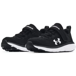 Under Armour UA Assert 9 AC Junior Running Shoes Black / White -Outdoor Clothing Store s7.3024635 001 pair