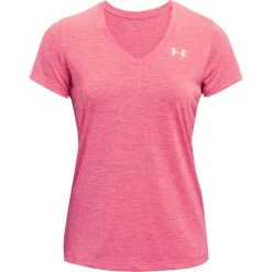 Under Armour Women's Techâ„¢ SS V-Neck Twist T-Shirt Cerise / Pink Lemonade / Metallic Silver