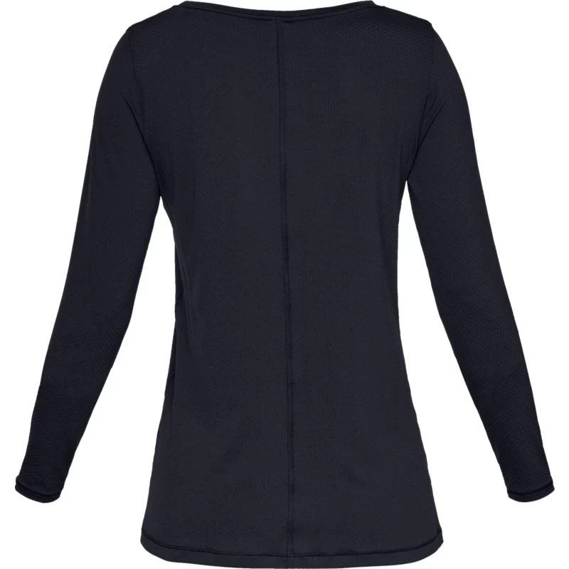 Under Armour Women's HeatGear® Armour Long Sleeve Top Black / Metallic Silver 5 Under Armour Women's HeatGear® Armour Long Sleeve Top Black / Metallic Silver - Image 5