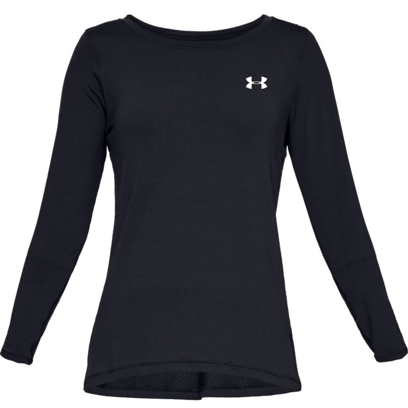 Under Armour Women's HeatGear® Armour Long Sleeve Top Black / Metallic Silver 4 Under Armour Women's HeatGear® Armour Long Sleeve Top Black / Metallic Silver - Image 4