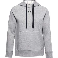 Under Armour Women's UA Rival Fleece HB Hoodie Steel Medium Heather / Black -Outdoor Clothing Store s7.ps1356317 035 hf