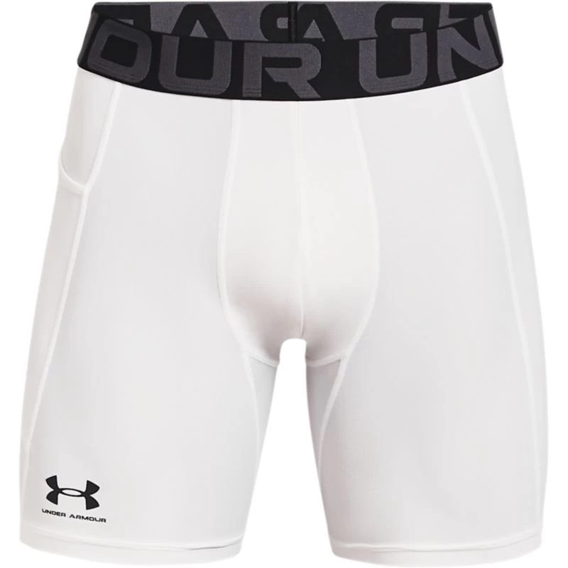 Under Armour Men's HeatGear® Armour Compression Shorts White / Black 5 Under Armour Men's HeatGear® Armour Compression Shorts White / Black - Image 5