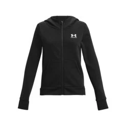 Under Armour Kids' Rival Fleece Full-Zip Hoodie Black / White