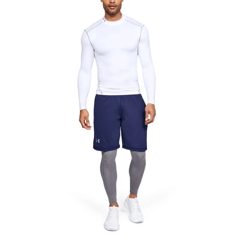 Under Armour Men's UA ColdGear® Armour Compression Mock Baselayer White / Steel 4 Under Armour Men's UA ColdGear® Armour Compression Mock Baselayer White / Steel - Image 4